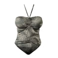 thumbnail image 1 of Traje de Baño Tankini Op para Mujer con Amarre Halter Verde Militar Talla G, 2 Piezas, 1 of 4