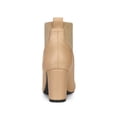 thumbnail image 2 of BLISSFUL STEP Women's Chelsea Square Toe Block Heels Boots Nude 9, 2 of 7