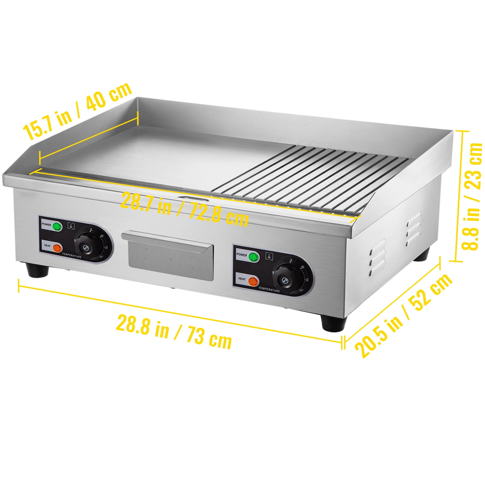 DALELEE 1300W 15.75 Electric Griddle Flat Top Grill Countertop