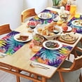 thumbnail image 2 of Colorful Tropical Leaf Pattern Summer Placemats Table Placemats Set Of 4-Linen Kitchen Washable Placemats Table Mats 11.8"x17.7" Non-Slip Heat Resistant, 2 of 6