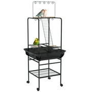 PawHut Bird Stand with Wheels for Indoor Outdoor Small Parrot, Dark Gray