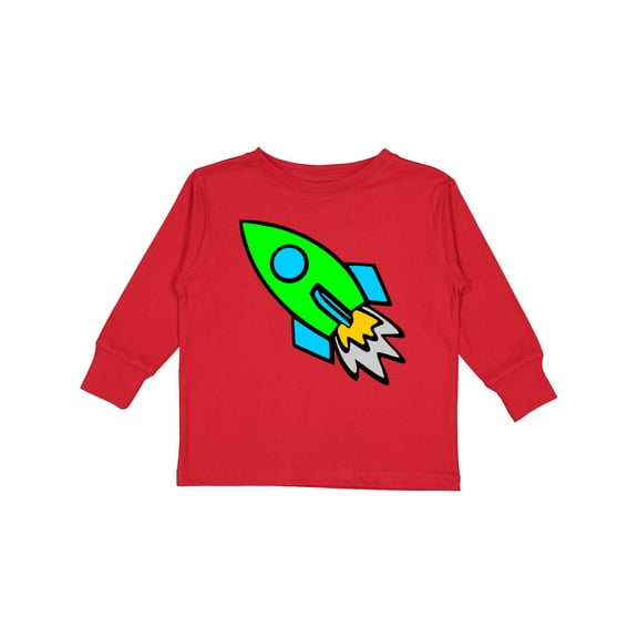 Inktastic Cute Green Rocket Boys or Girls Long Sleeve Toddler T-Shirt