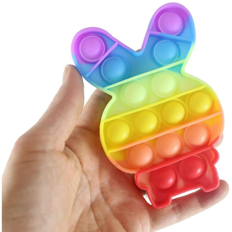 1 Small Rainbow Easter Bunny Bubble Pop Fidget Toy - Easter Themed Small  Toys - Easter Basket Filler