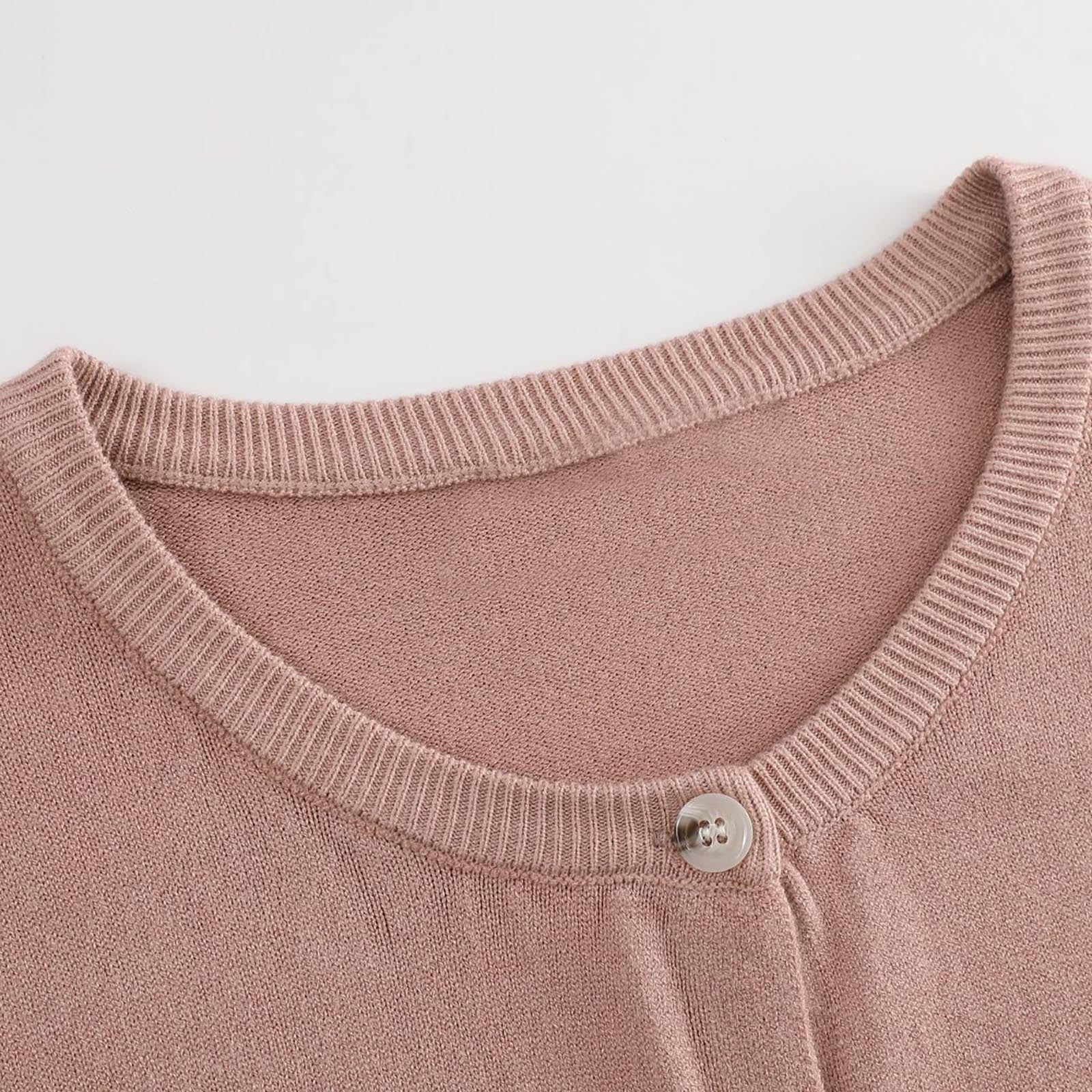 JSCEND Women's Long Sleeve Button-Down Cardigan – Soft Knit Crew Neck Sweater For Office & Casual Wear