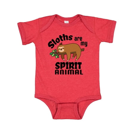 

Inktastic Sloths Are My Spirit Animal with Cute Sloth Illustration Gift Baby Boy or Baby Girl Bodysuit
