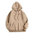 thumbnail image 6 of sususu Men's Hoodies And Sweatshirts Letter Graphic Hoodie Sweatshirt For Casual Wear And Everyday Comfort,Khaki,XXL, 6 of 6