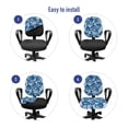 thumbnail image 4 of Botanical Office Chair Slipcover, Garden Plants Flourishing Essence of Nature Foliage Dandelion Leaves, Protective Stretch Decorative Fabric Cover, Standard Size, Violet Blue and White, by Ambesonne, 4 of 5