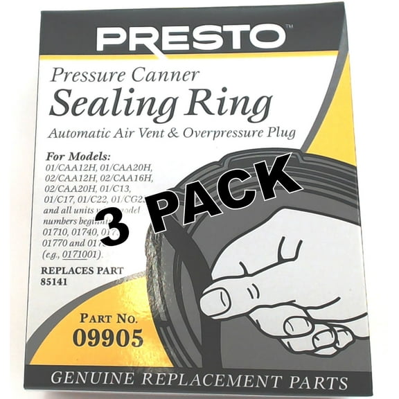 3 Pk, Presto Pressure Cooker Sealing Ring Gasket 09905