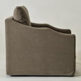 thumbnail image 4 of Brown Slipcovered Swivel Barrel Accent Chair with Removable Cushions, Modern Upholstered Armchair, 4 of 15