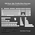 thumbnail image 1 of 189 Key WOB Black White ISA Profile PBT Keycaps Custom Doubleshot Key Cap for Cherry MX Switches Mechanical Gaming Keyboard, 1 of 1