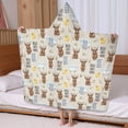 thumbnail image 5 of Beige Highland Cow Bathtub Flower Pattern Hooded Bath Towel，60"x35" for Ages 3 To 12 Kids, Quick Dry Lightweight Soft Microfiber Hood Beach Towel Cover Up for Kids, 5 of 7
