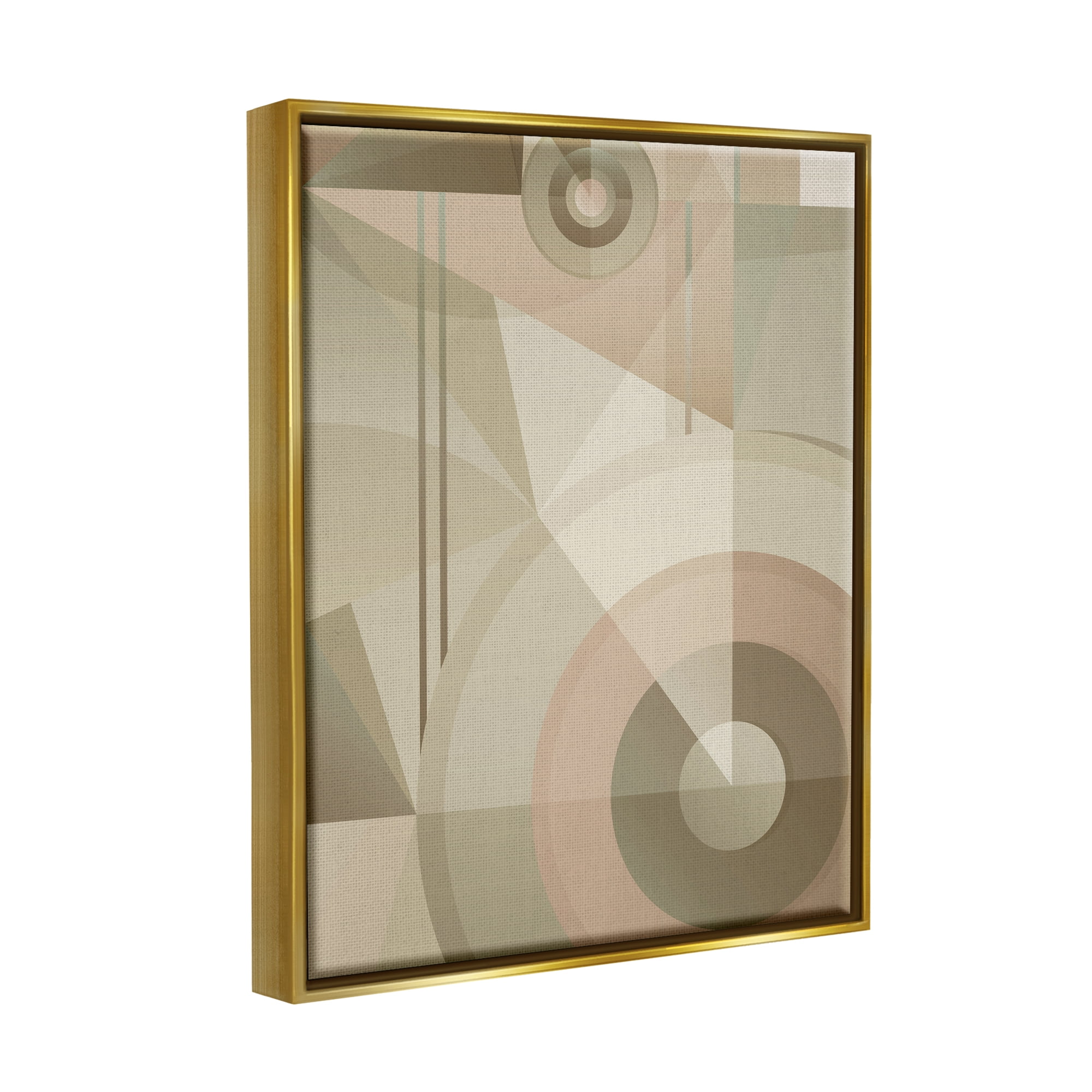 Stupell Industries Linear & Circular Abstract Abstract Painting Gold Floater Framed Canvas Art Print Wall Art, 17 x 21