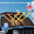 thumbnail image 4 of HUIACONG Brown Lion Sun Shade Windshield for 2018-2024 Jeep Wrangler JL JLU & Gladiator JT, Sunshades Heat Shield, Aluminum Foil Triple Laminate Structure, Silver, 4 of 6