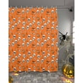 thumbnail image 2 of Halloween Skeleton Pumpkin on Orange Shower Curtain for Bathroom, Black Bat Seamless Waterproof Shower Curtains Washable Quick Dry with Hooks Bathtub Curtains 36x72 IN, 2 of 6