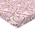 thumbnail image 2 of Ambesonne Candy Cane Fitted Sheet 2 Pcs Set, Watercolor Cookies, King, Pale Pink Brown Pink, 2 of 3
