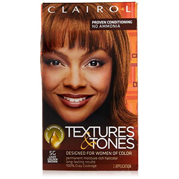 Clairol Textures & Tones Permanent Hair Color, 5G Light Golden Brown, Hair Dye, 1 Application