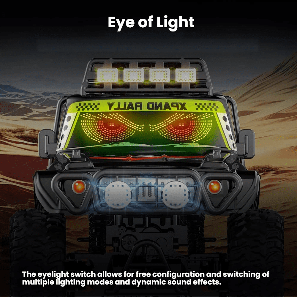 HNH 1:10 Big Rock Crawler 4WD Rc Car off Road Monster Truck, 25KM/H Remote Control Car with LED Light, 2400Mah Batteries
