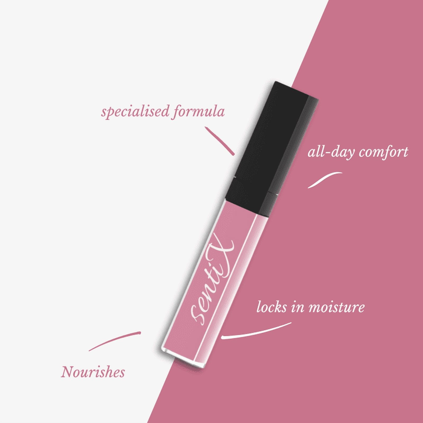 On the carpet - Liquid lipstick by SentiX, matte, High Coverage, Lightweight, Vegan, Paraben-Free, with Vitamin E
