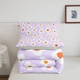 thumbnail image 5 of Homewish Purple Flower Twin Comforter Sets,Cute Cartoon Themed Bedding Set,Light Gray Reversible,2 Pieces,1 Comforter and 1 Pillowcase, 5 of 7