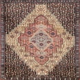 thumbnail image 1 of Ahgly Company Tapis de Médaillon Traditionnel Brun Rougeâtre, Carré de 3', 1 of 6
