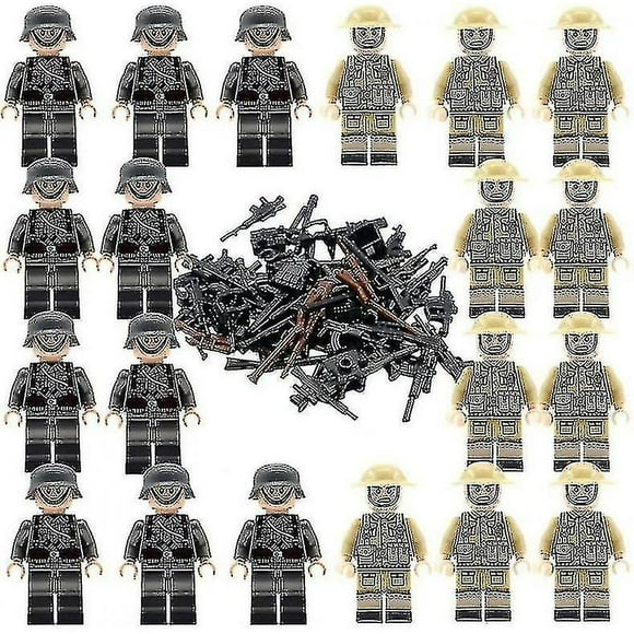 20pcs Soldiers + Weapons Mini Figures Ww2 Military Set,army Weapons YUM