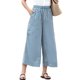 thumbnail image 2 of Pantalones Anchos de Verano para Mujer, Cómodos, Color Azul , Talla M, 2 of 7