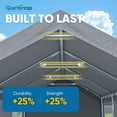 thumbnail image 3 of Quictent 12x20 ft Heavy Duty Carport Canopy Galvanized Car Tent Outdoor Shelter with Reinforced Structure with Roll-up Ventilated Windows Sidewall, Sliver Gray, 3 of 8