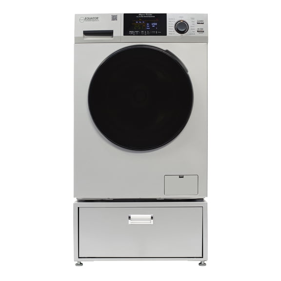 Equator All-in-One Washer Dryer VENTED-DRY 30% FASTER than Condense 15lb 110V with pedestal, Adjustable legs and Sanitize Cycle