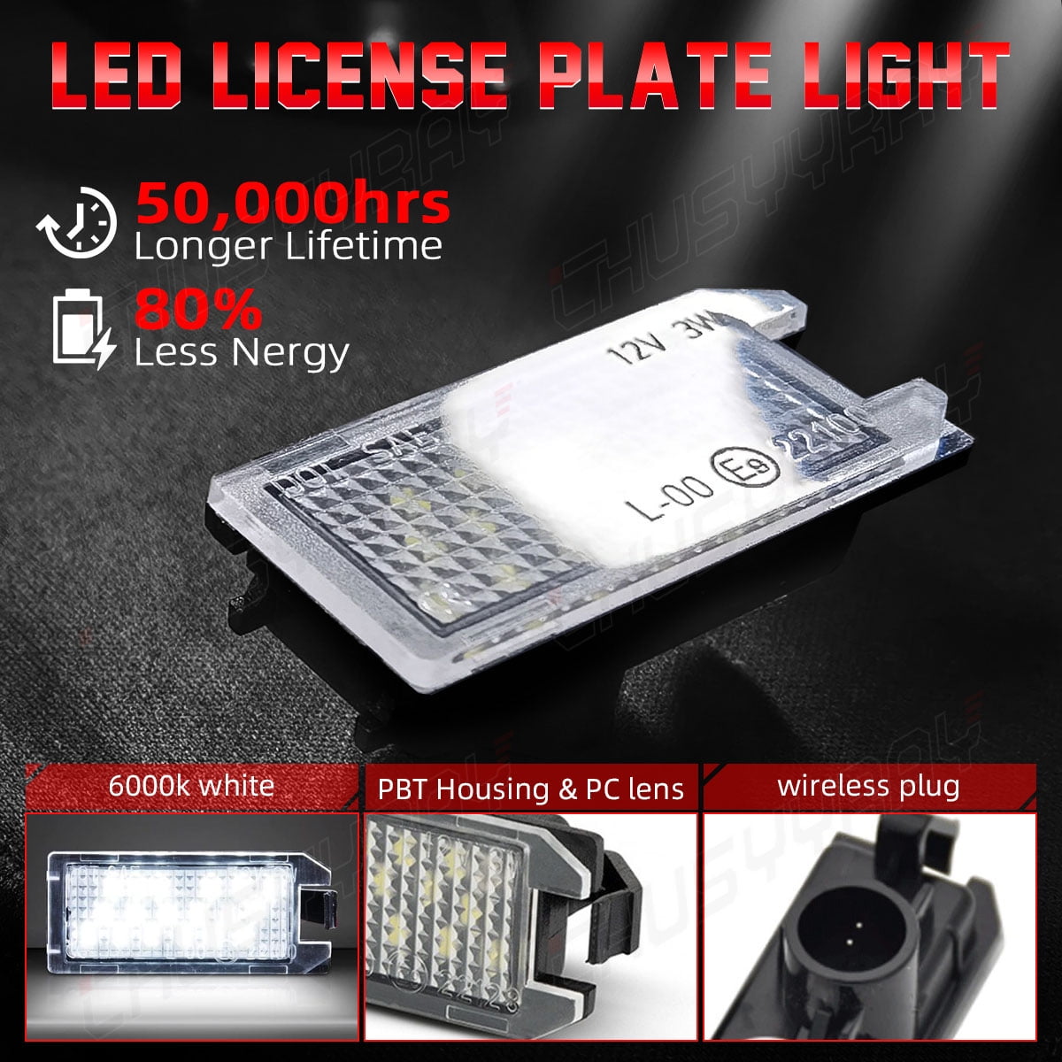 LED License Plate Light Tag Lamp Assembly For Jeep Patriot 2014-2017 Plug and Play 2Pcs