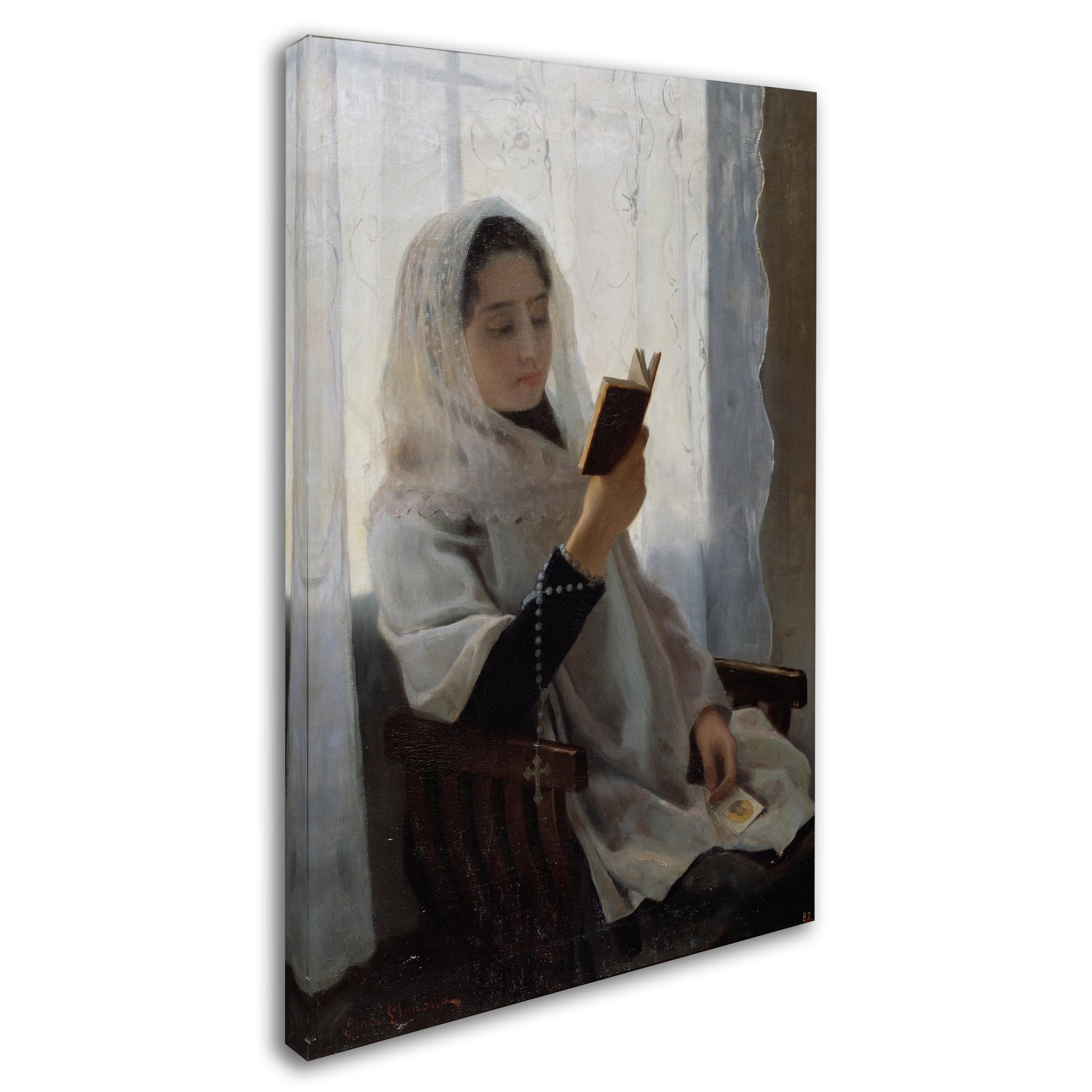 Trademark Fine Art 'Reading' Canvas Art by Joan Llimona