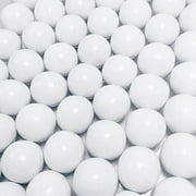 Large 1" White Gumballs - 2 Pound Bags - About 120 Gumballs Per Bag - Includes "How to Build a Candy Buffet" Guide