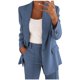 thumbnail image 1 of Puntoco Mujer Sólido Manga Larga Oficina Abrigo Cárdigans Traje Chaqueta Larga Tops Puntoco Puntoco-1, 1 of 4