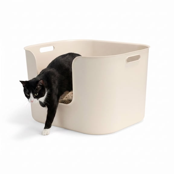 So Phresh High-Sided Side Entry Cat Litter Box Neutral