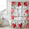 thumbnail image 6 of Valentines Love Heart Shower Curtain Set - Long 72" x 84" Washable Bathtub Curtain with 12 Hooks, Eucalyptus Red Love Heart Retro Waterproof Fabric Stall Shower Curtains for Bathroom/Bathtub Décor, 6 of 6