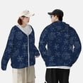 thumbnail image 4 of Balery Snowflake Dark Blue Sudadera ligera de manga larga con capucha y protección solar UPF 50+ para hombre y mujer, ideal para pesca y running-Large, 4 of 7