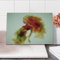 thumbnail image 2 of Floral Cutting Board, Girl Flowers and Leaves Abstract Art Spring Season Theme Art Print, Decorative Tempered Glass Cutting and Serving Board, Small Size, Eggshell Orange, by Ambesonne, 2 of 5