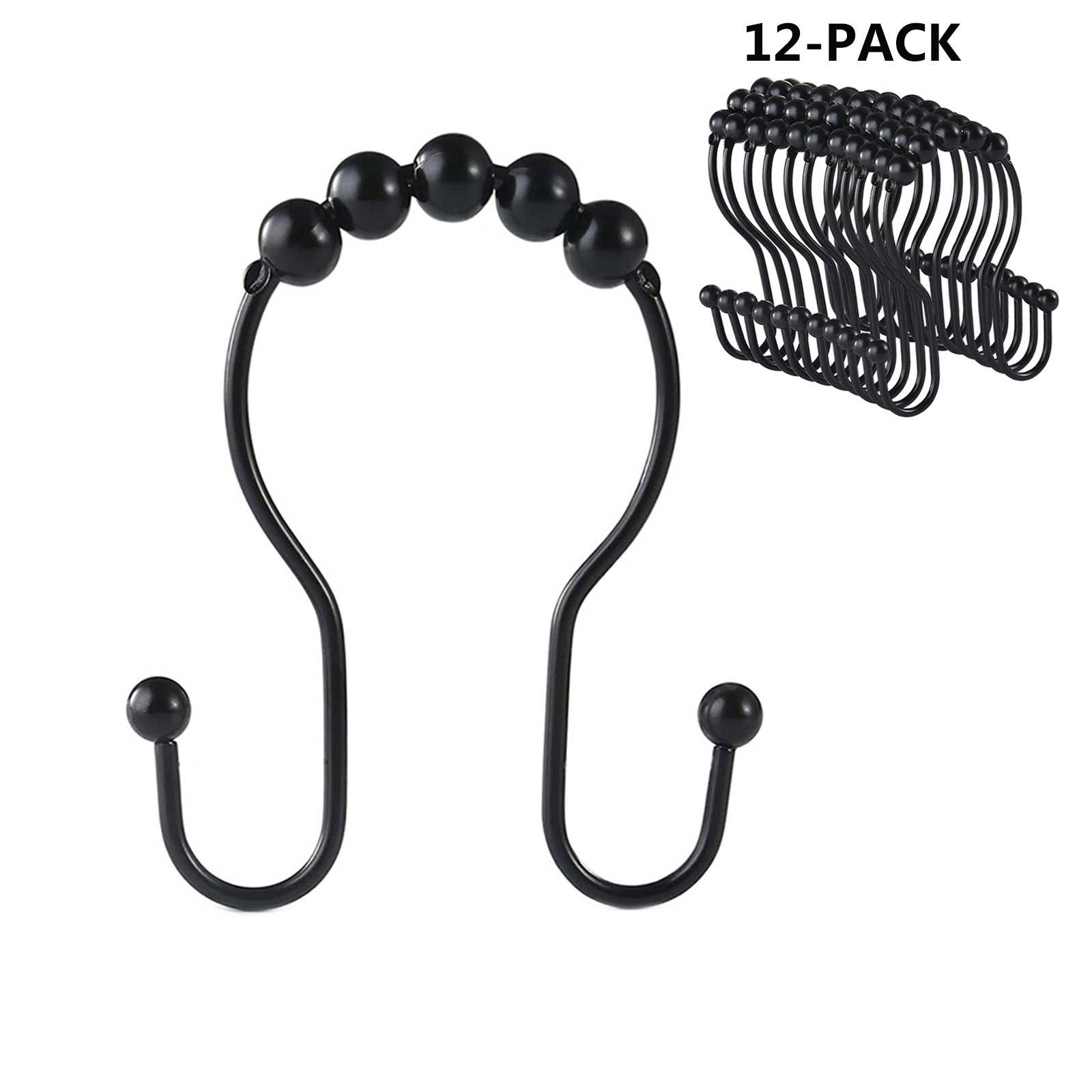 Shower Rings DoubleHead Shower Curtain Hooks Stainless Steel Roller