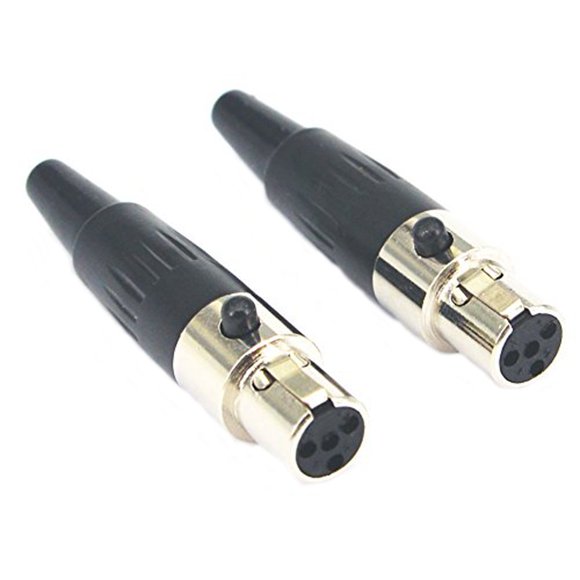 Onelinkmore Mini Xlr Ta4F Conector De Audio Hembra De 4 Pines Adaptador De Cable De Micrófono Mini Xlr Jack De 4 Pines Para Micrófonos Profesionales Paquete De 2