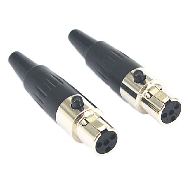 Onelinkmore Mini Xlr Ta4F Conector De Audio Hembra De 4 Pines Adaptador De Cable De Micrófono Mini Xlr Jack De 4 Pines Para Micrófonos Profesionales Paquete De 2