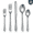 Silver-Style 2, variant on Jetcloudlive 20 Pieces Silverware Set, Stainless Steel Flatware Set for 4, Silver Mirror Polished Cutlery Utensil Set, Flower Pattern Forks and Spoons Set with Knives, Dishwasher Safe