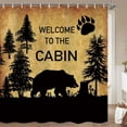 thumbnail image 4 of Country Style Bear Shower Curtain, Wild Animal Forest Decor Rustic Cabin Shower Curtains Bathroom Waterproof Cloth 72x72 Inch, Hooks Included, 4 of 6