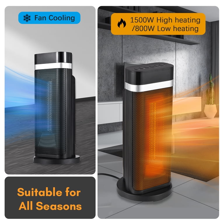 Space Heater Electric Heaters 750W/1500W Ceramic Heater Fan 4 Modes 12h  Timer with Safe Overheating and Tip Over Protection Heating Settings for  Bedroom, Office, Indoor - Walmart.com