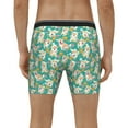 thumbnail image 2 of Men's Boxer Briefs, SHIBA WITH FLORAL Soft and Breathable Mens Underwear Boxer Briefs With Widen Waist, 2 of 5