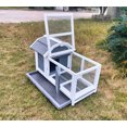 thumbnail image 3 of Deluxe Indoor & Outdoor Rabbit Hutch Guinea Pig Natural Wood House On Wheels for Small Animals Bunny Home Cat Ramp Cage with Hide Room Window, 3 of 10