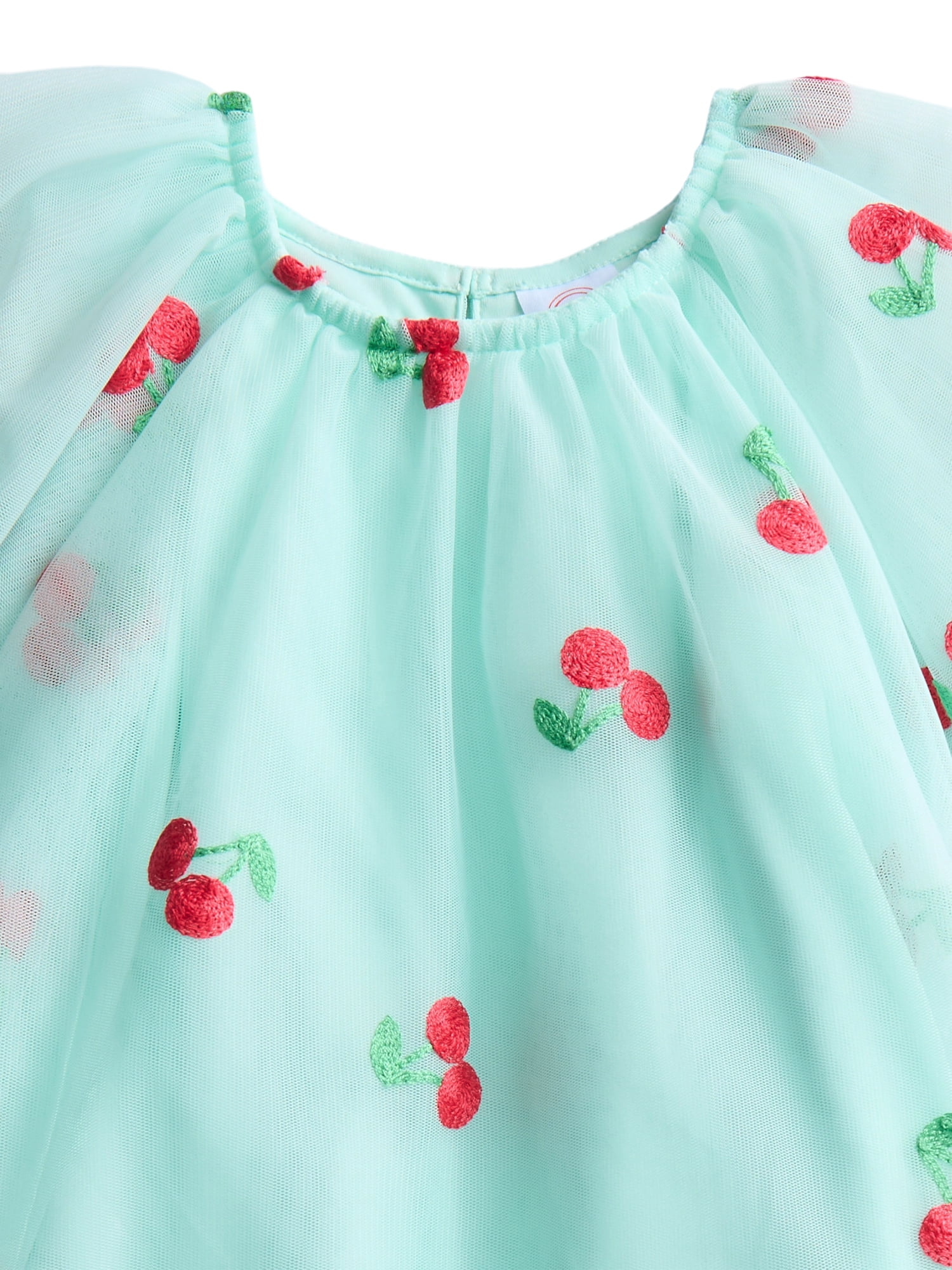 Wonder Nation Toddler Girls Cherry Print Dress with Short Sleeves, Sizes 12M-5T