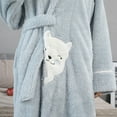 thumbnail image 4 of Women's Robes Women Fleece Bathrobe Plush Short Robe Long Sleeve Robe Attached Belt Soft Sleepwear Ladies Loungewear M, 4 of 5