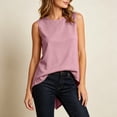 thumbnail image 5 of SwiftWear Women's Crew Neck Tank Top with Asymmetric Hem Cross Back Summer Sleeveless Casual Top Soft Stretch Everyday Wear​, 5 of 8