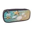 thumbnail image 2 of Lsque Starfish And Seashell Printed Big Capacity PU Leather Pencil Case Large Pencil Pouch Stationery Pen Bag Pencil Holder for Teen, 2 of 6