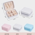 thumbnail image 3 of Nituyy Jewelry Box, Portable Large Capacity Jewelry Case Rectangular Storage Box for Necklace Earrings, White/Pink/Blue, 3 of 4