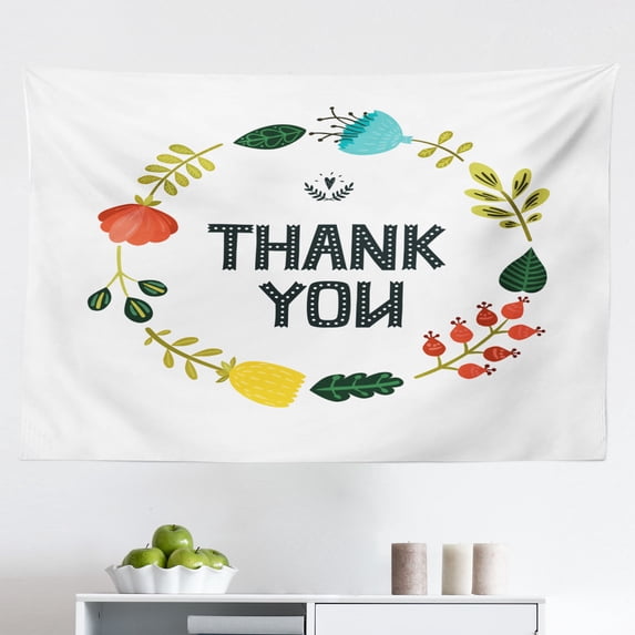 Summer Tapestry, Seasonal Pattern with Polka Dots and Exotic Plant Leaves Hawaiian Scene, Fabric Wall Hanging Decor for Bedroom Living Room Dorm, 2 Sizes, Pale Pink Green White, by Ambesonne